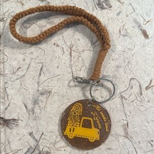 Fall Gnome Macrame Wristlet Keychain